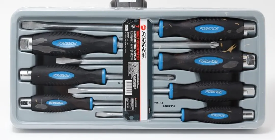 Набор отверток силовых магнитных »Profi»S2, 7пр.(PH:1×80,2х100,3х150мм, SL: 5.5х125, 6.5х150, 8х150, 10×200мм)в лотке