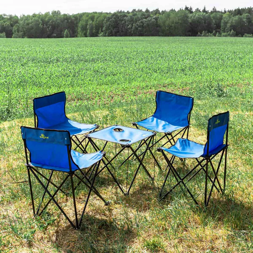 Стол складной со стульями-4шт для кемпинга+сумка для хранения