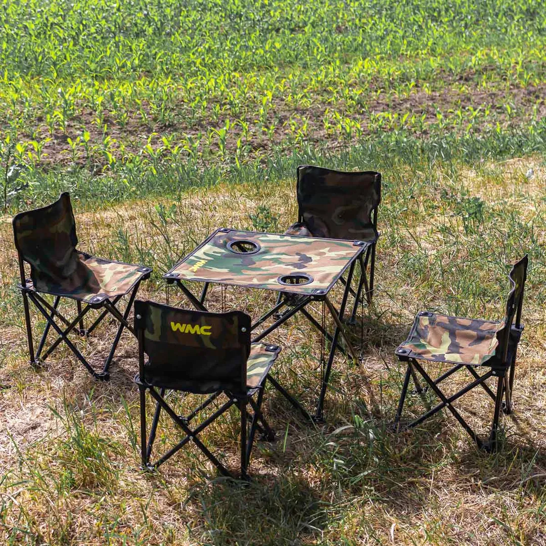 Стол складной со стульями-4шт для кемпинга+сумка для хранения