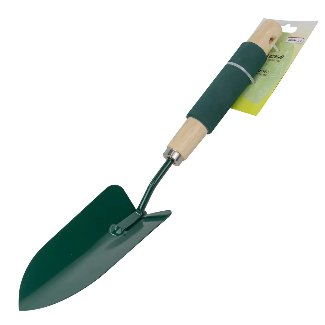 Совок посадочный садовый с деревянной рукояткой (375х80мм)