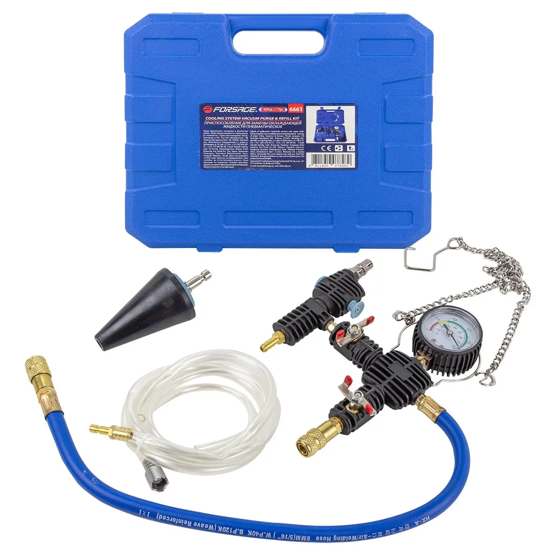 Приспособление для замены охлаждающей жидкости пневматическое (манометр с клапанами)