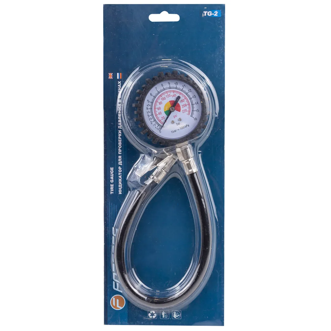 Индикатор для проверки давления в шинах с гибким шлангом (0-16бар, L шланга 350мм)