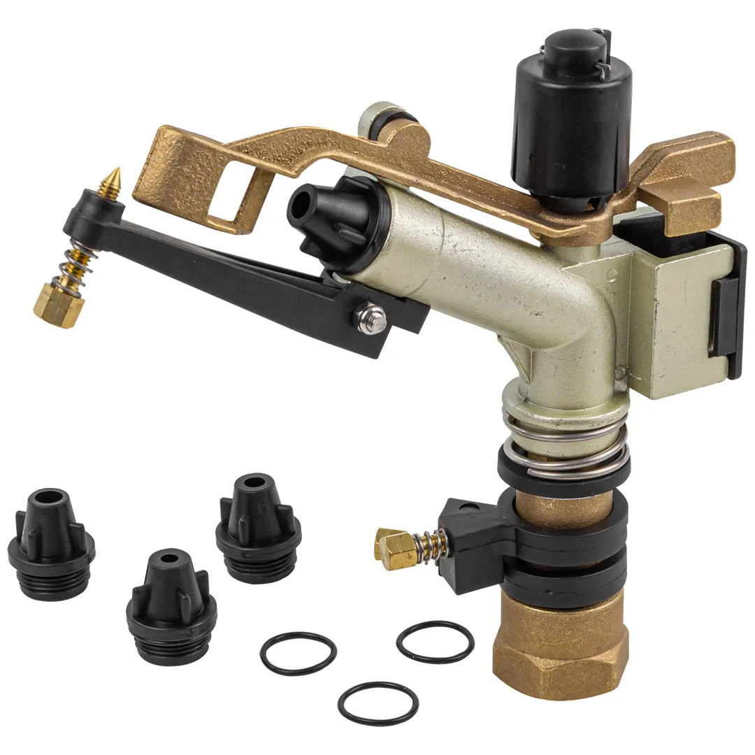 Дождеватель импульсный для полива (алюминий+медь+SS, 2 режима, резьба 1», дальность 12-17м)