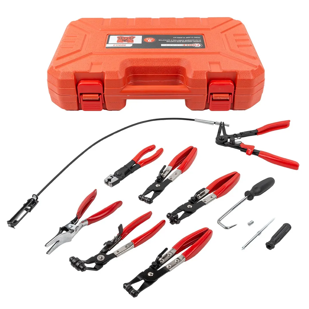 Набор щипцов для снятия и установки хомутов и шлангов 9пр., в кейсе