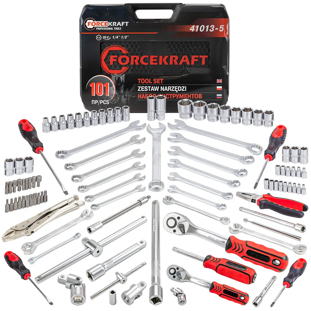 Набор инструментов 101пр., 1/4»1/2»(6гр.)(4-32мм)