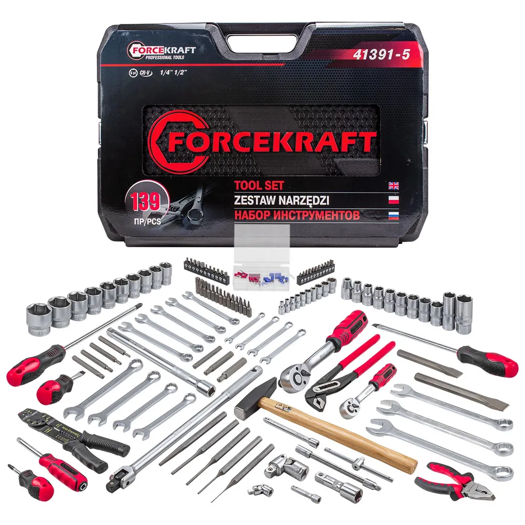 Набор инструментов 139пр. 1/4», 1/2»(6гр.)(4-32мм)