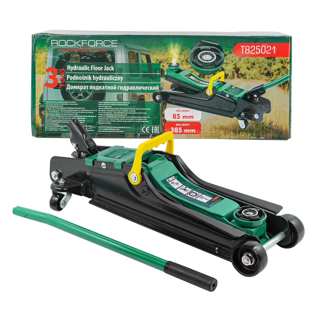 Домкрат подкатной гидравлический 3т (h min 85мм, h max 385мм)