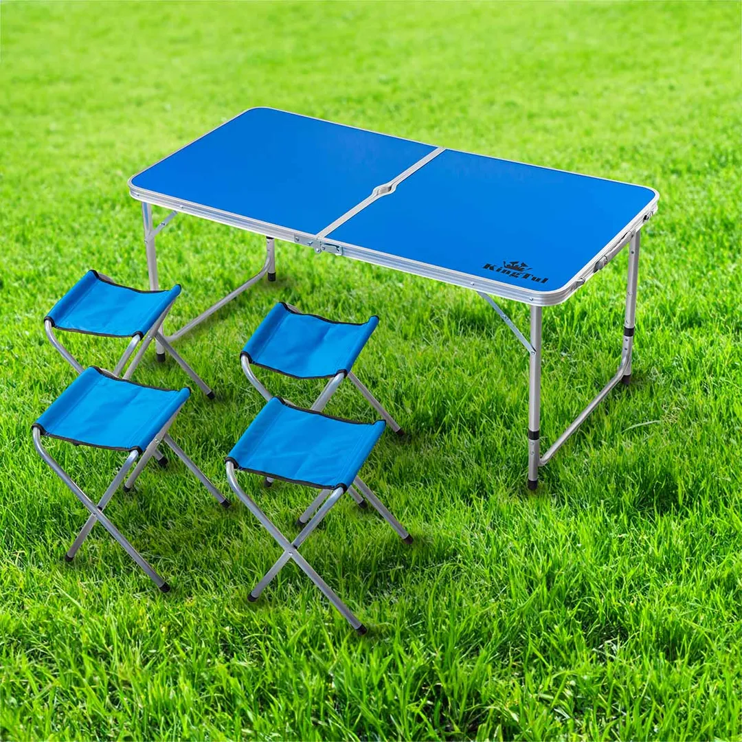 Стол с кладной со стульями для кемпинга (стул-4шт, 120х60х50/60/70см)