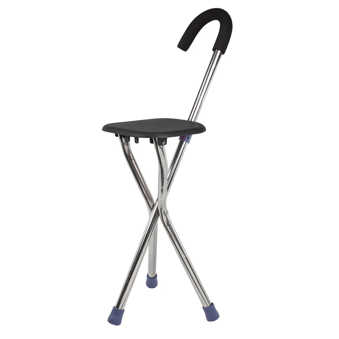 Трость-стул складная 3-х ногая (L трости-850мм, высота посадочного места-450мм, размер посадочного места-210х210мм)