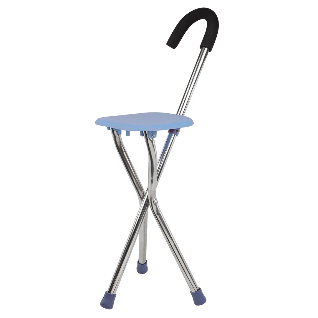 Трость-стул складная 3-х ногая (L трости-850мм, высота посадочного места-450мм, размер посадочного места-210х210мм)