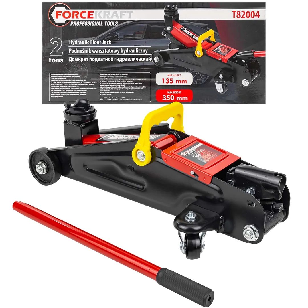 Домкрат подкатной гидравлический 2Т (h min — 135мм, h max — 350мм)