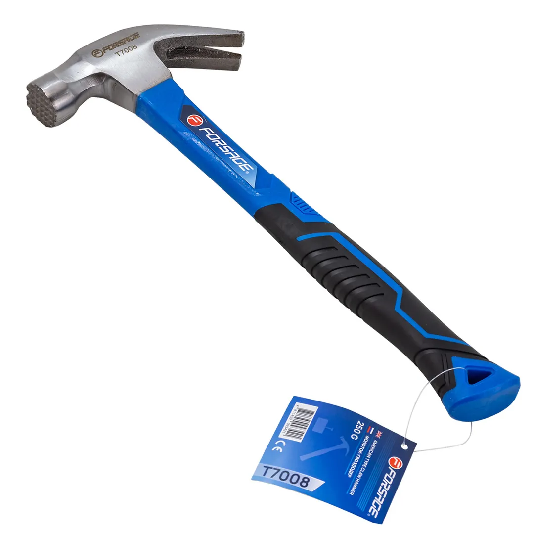 Молоток-гвоздодер с магнитным держателем гвоздя 250гр.