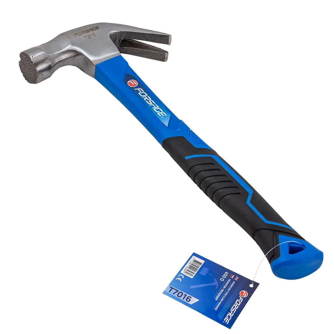 Молоток-гвоздодер с магнитным держателем гвоздя 450гр.