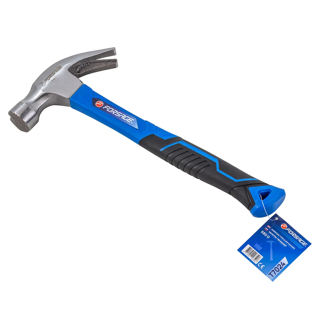 Молоток-гвоздодер с магнитным держателем гвоздя 680гр.