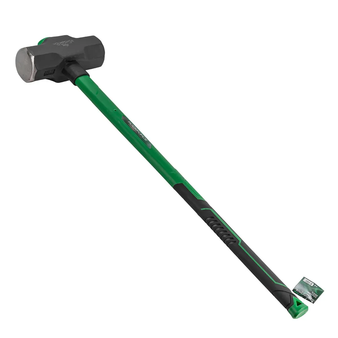 Кувалда с фиберглассовой ручкой и резиновой противоскользящей накладкой (9000г,L ручки-800мм)