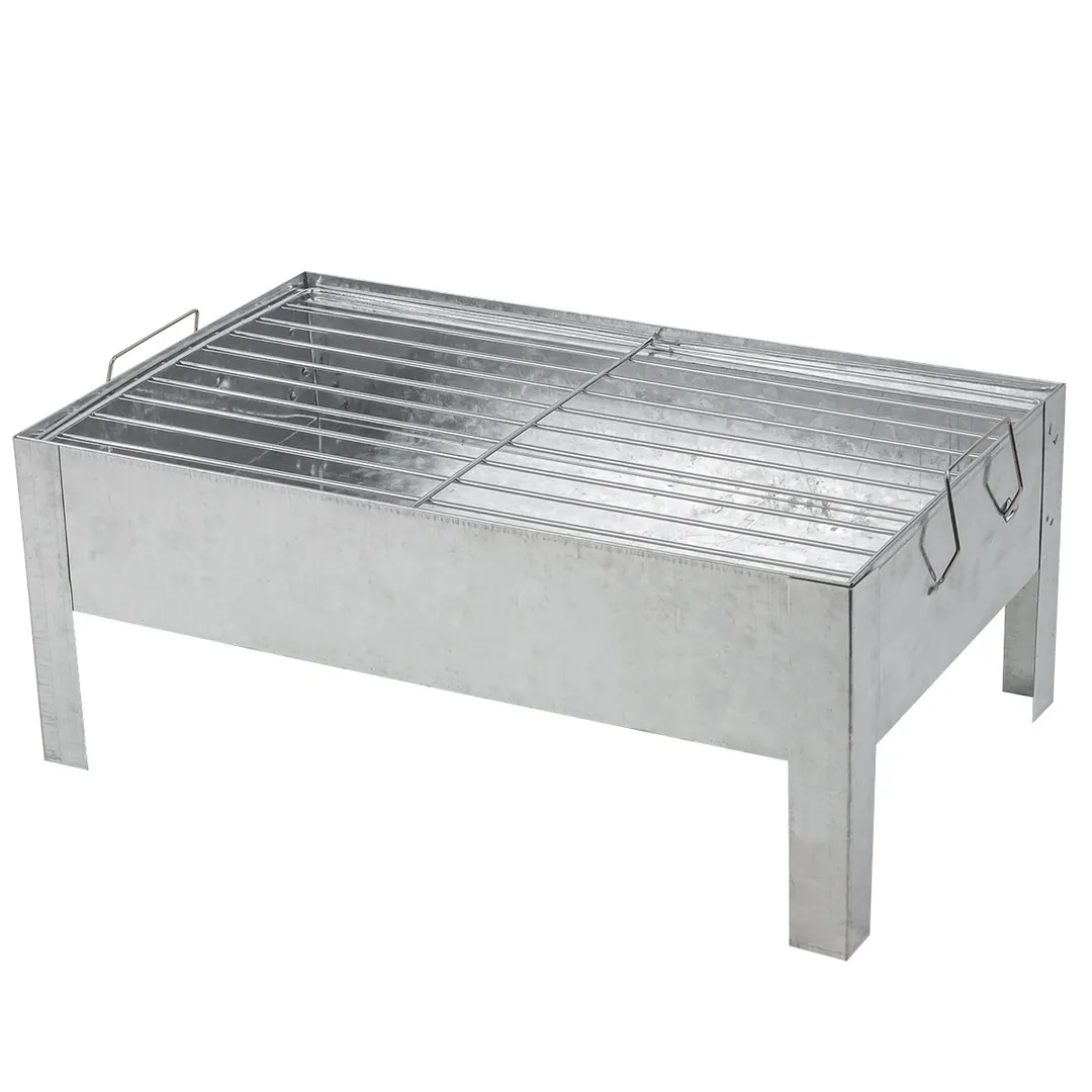 Мангал складной оцинкованный с хромированной решеткой, (49,3х30,5х47см, 49,3х30,5х18см-в слож. виде)