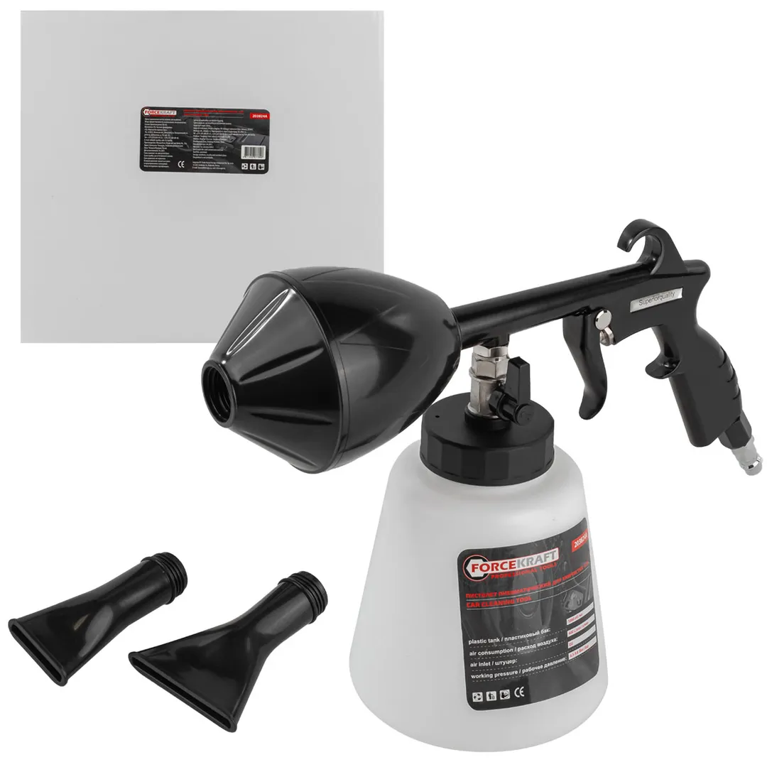 Пистолет пневматический »Tornado» для химчистки салона а/м с емкостью 1л (расход воздуха 400 л/мин,6.5-9.6 бар)