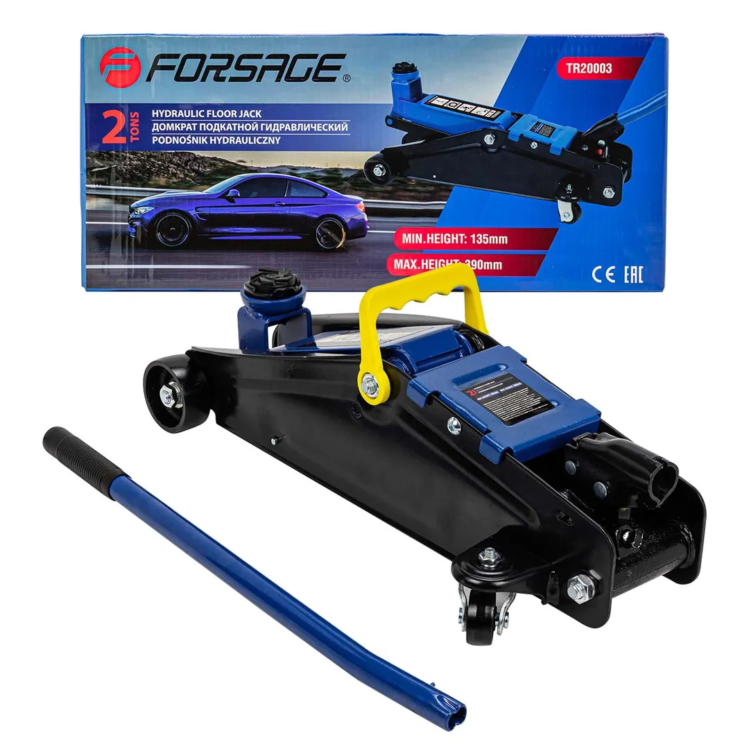 Домкрат подкатной гидравлический 2т (h min 135мм, h max 390мм)