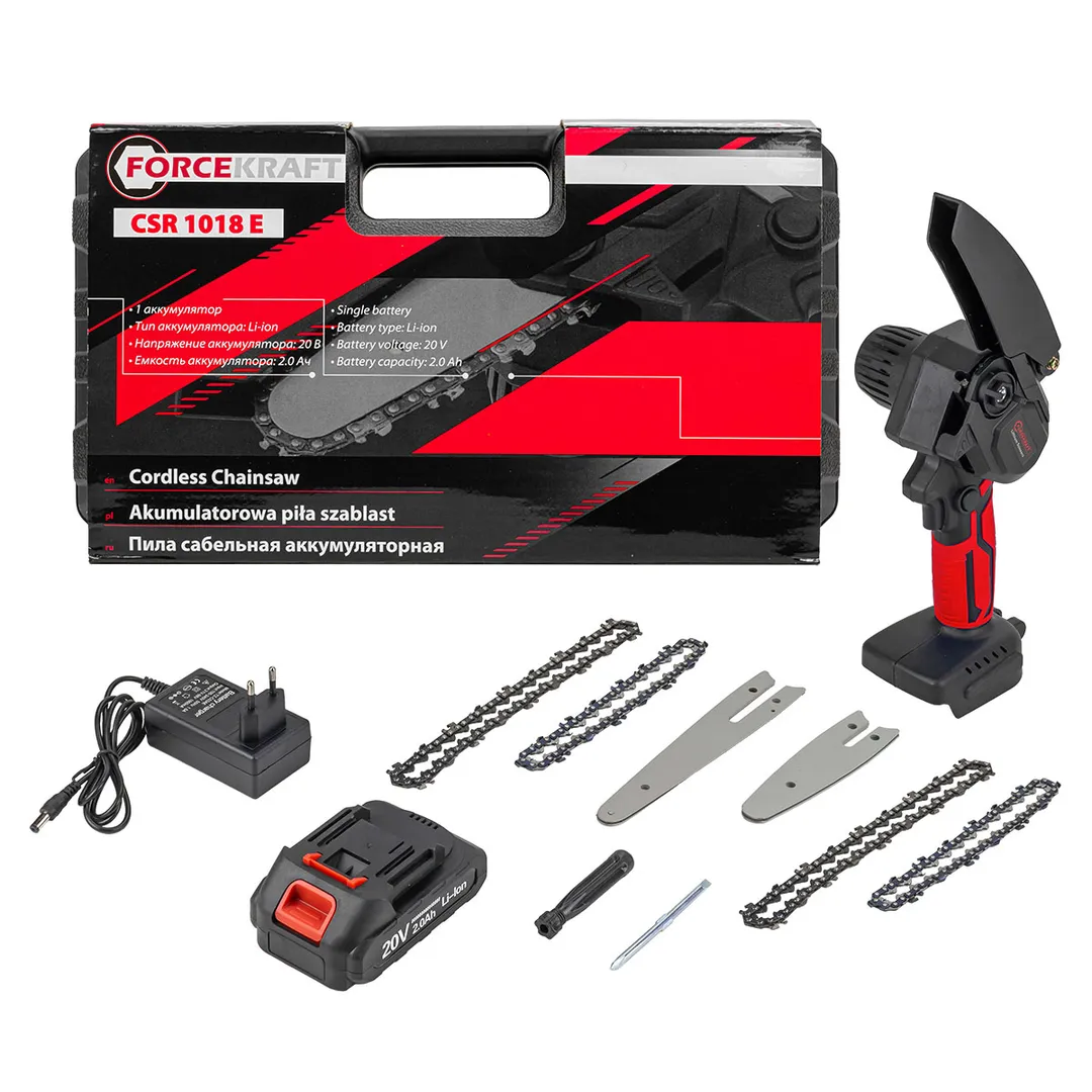 Пила сабельная аккумуляторная (1 аккумулятор Li-ion 20V, 2.0Ah)