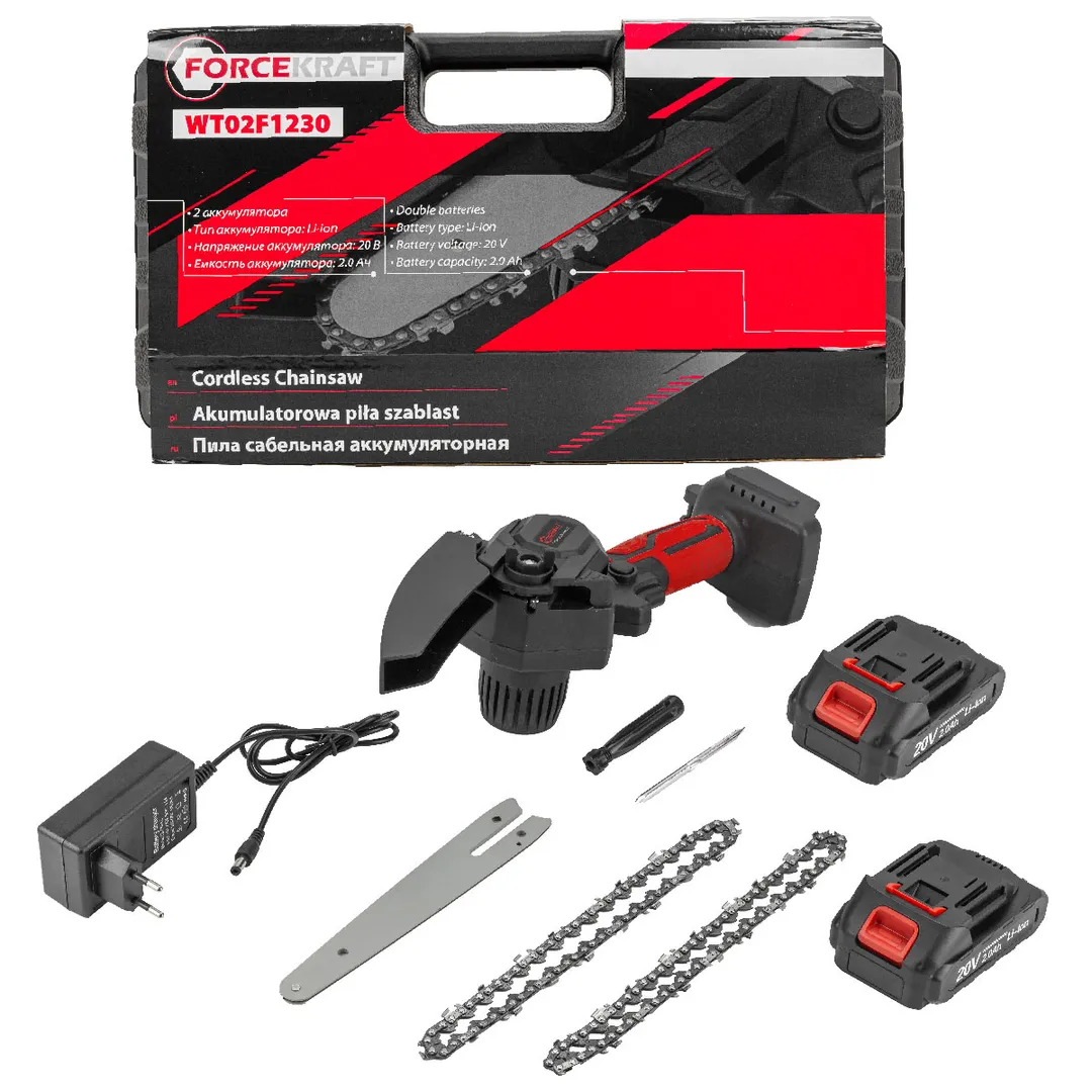 Пила сабельная аккумуляторная (2 аккумулятор Li-ion 20V, 2.0Ah)