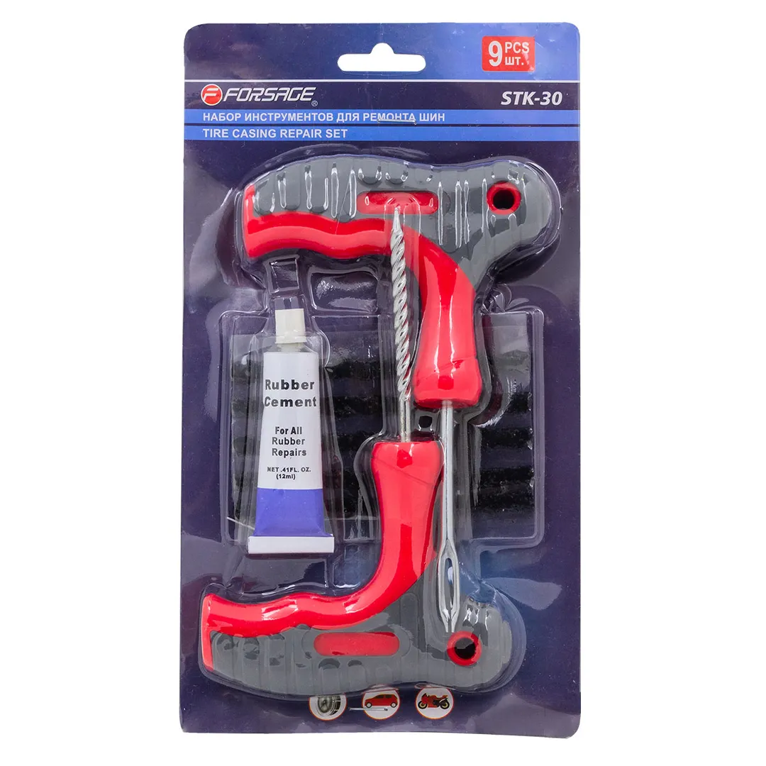 Набор инструмента для ремонта покрышек колес 9пр.,в блистере