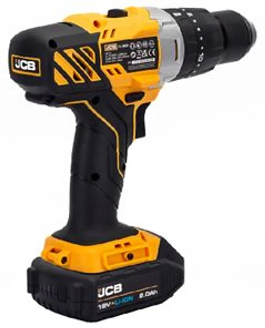Дрель-шуруповерт аккумуляторная (JCB-18CD-B-E) 18V, max 45Nm в комплекте с зарядным устройством (JCB-18VFC-E) 2.4A и батареей аккум(JCB-20LI-E) 2.0AH