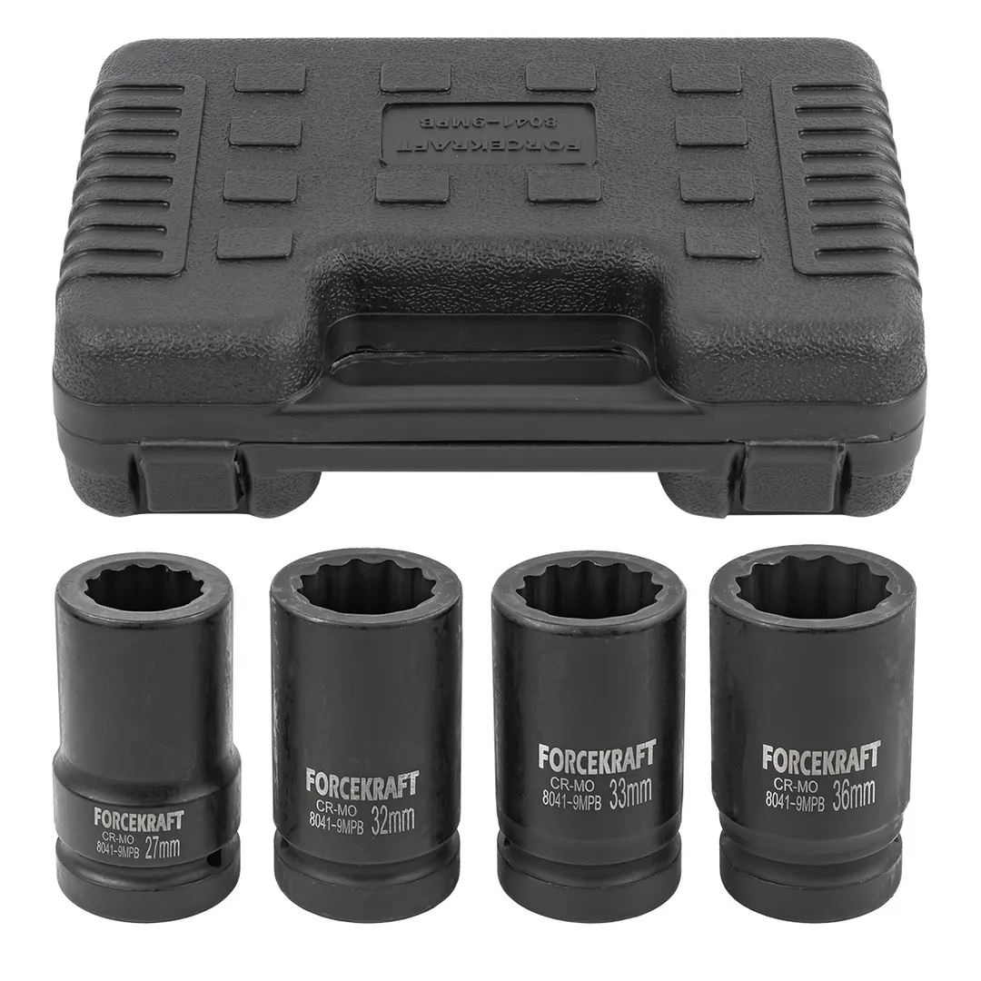 Головки ударные глубокие, набор 4пр., 1»(12гр.)