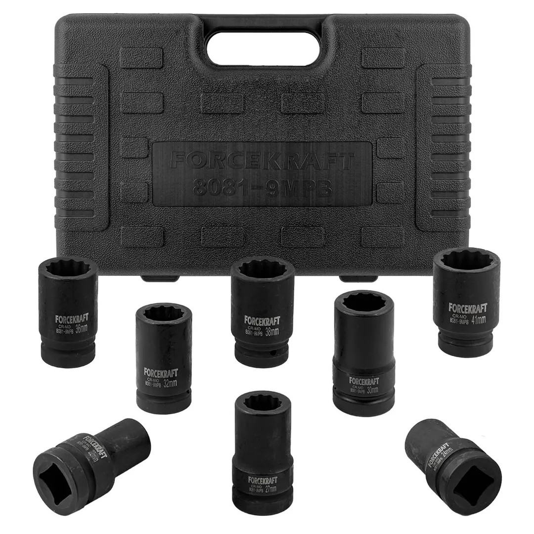 Головки ударные глубокие, набор 8пр., 1»(12гр.)