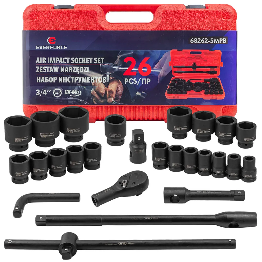 Набор инструментов ударных 26пр. 3/4»(6гр.)