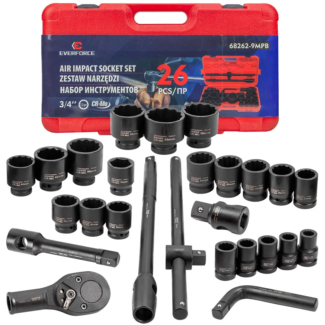 Набор инструментов ударных 26пр. 3/4»(12гр.)