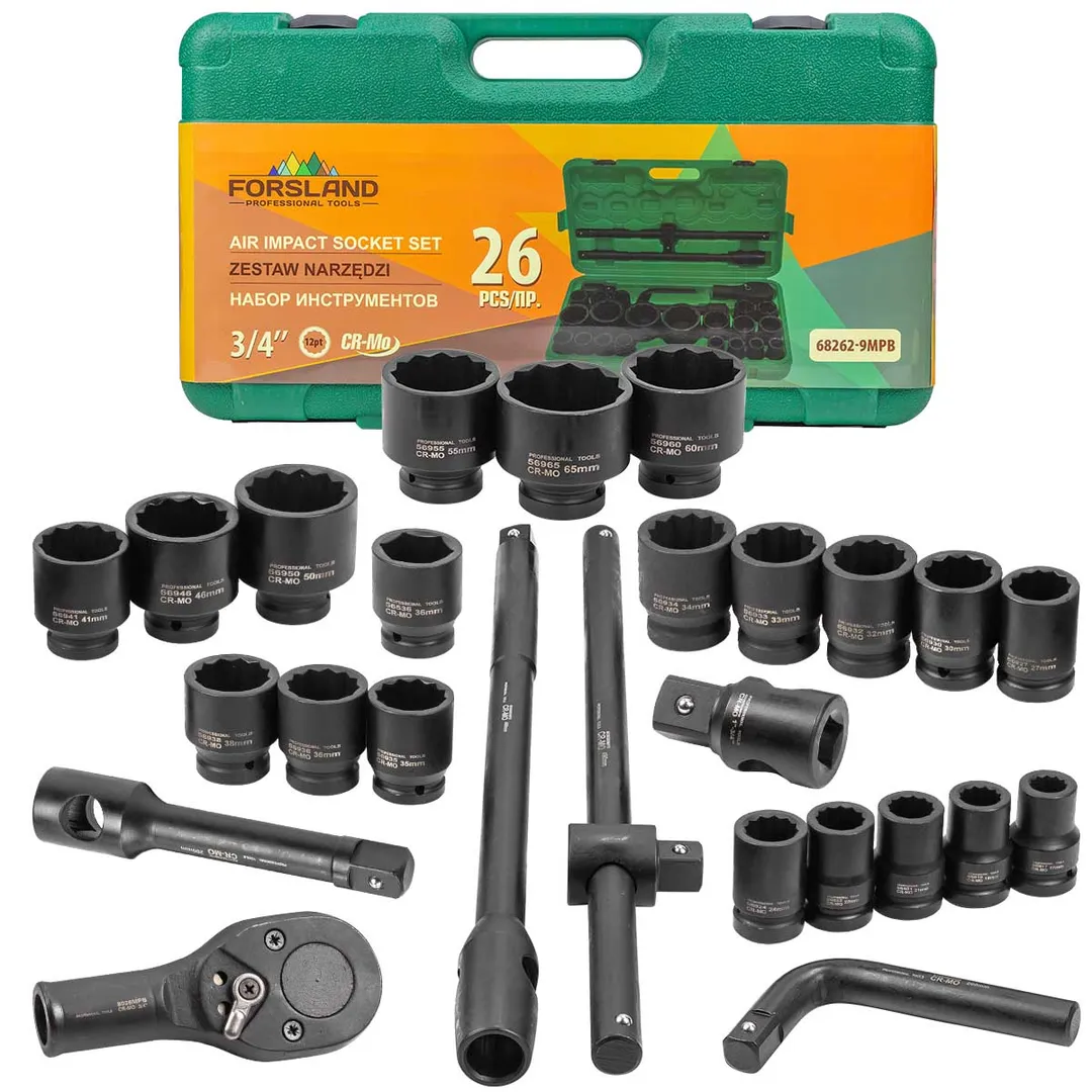 Набор инструментов ударных 26пр. 3/4»(12гр.)