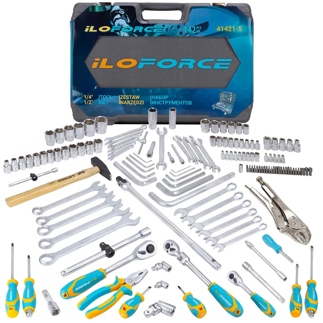 Набор инструментов 142 пр.1/4»3/8»1/2»(6-гр.)(4-32мм)