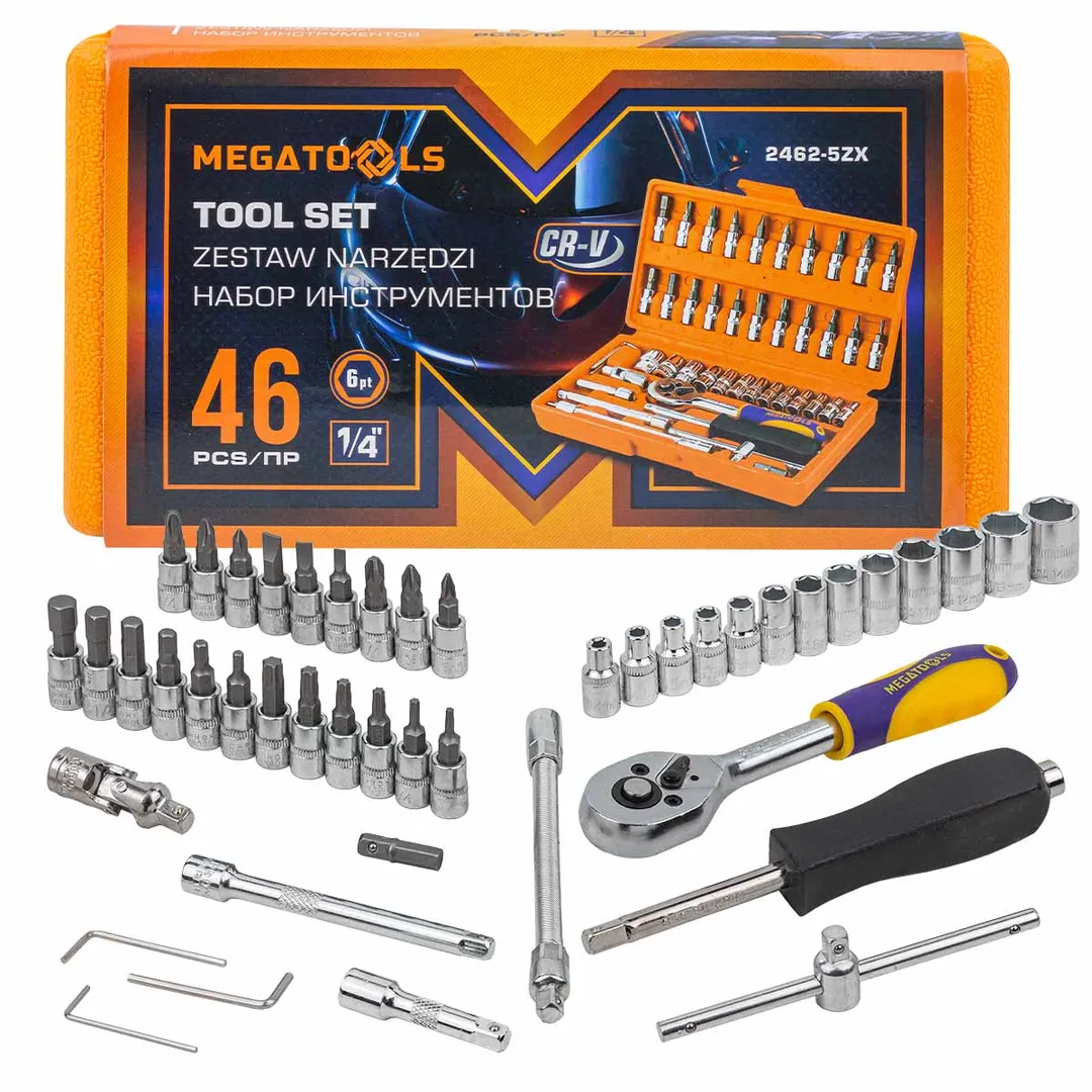 Набор инструментов 46пр, 1/4»( 6гр.)