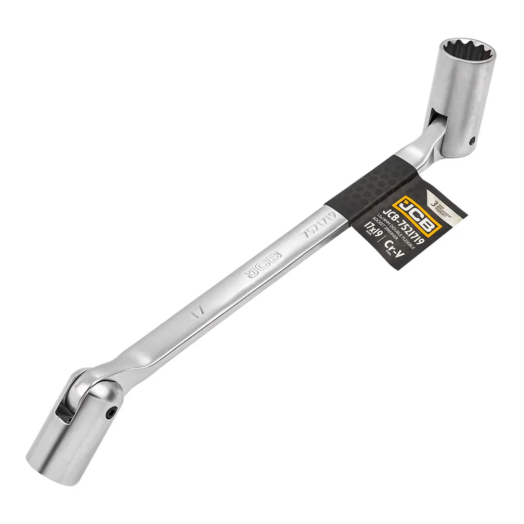 Ключ торцевой шарнирный двухсторонний 17х19мм