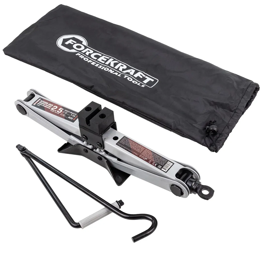 Домкрат механический »ромб»2,5т (h min 115мм, h max 400мм, L-420мм) в водоотталкивающем чехле