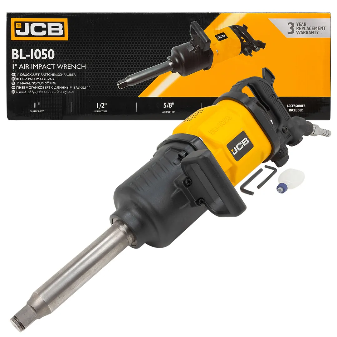 Пневмогайковерт ударный с длинным валом,реверсом и регулировкой усилия 1»(4000/4200Hм, 2600 об/мин,750 л/мин,21кг)