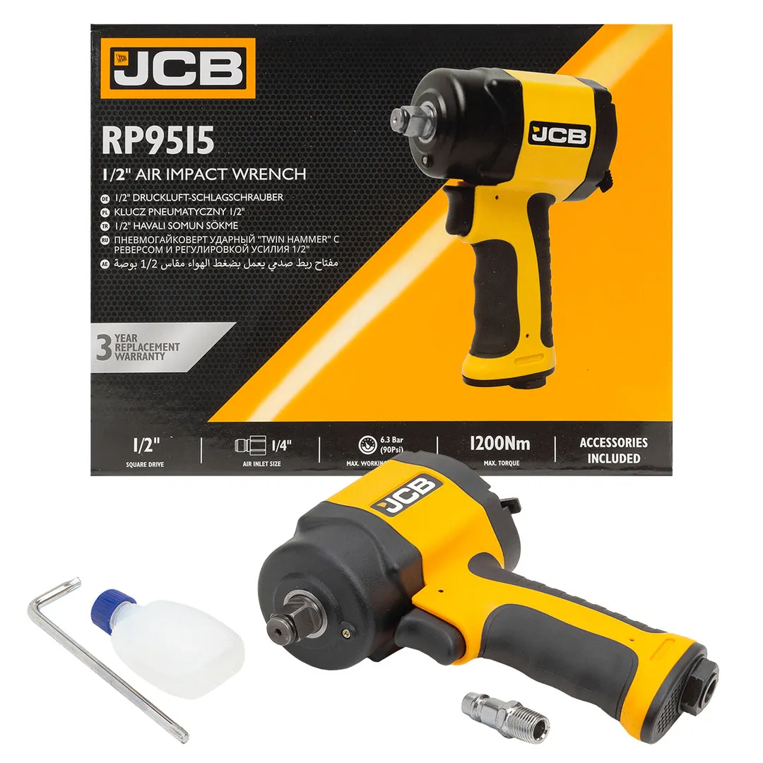 Пневмогайковерт ударный »Compact»с реверсом в облегченном корпусе 1/2»(610/1200Hм, 8500 об/мин,6.3bar,170 л/мин,вес 1.2кг)