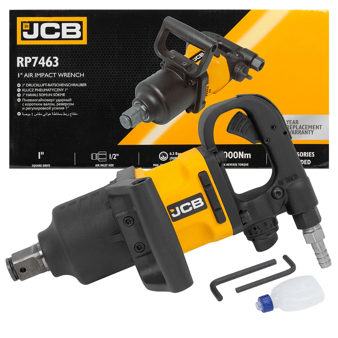 Пневмогайковерт ударный с коротким валом,реверсом и регулировкой усилия 1»(2000/2200Hм, 6000 об/мин,6.3bar,320 л/мин,8.4кг)