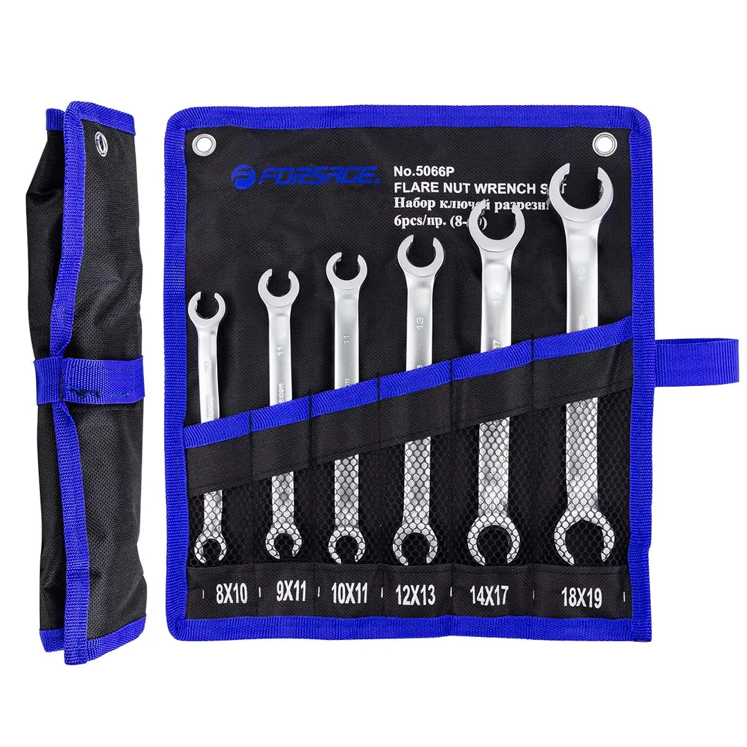 Набор ключей разрезных 6пр.(8х10,9х11,10х11,12х13,14х17,18х19мм),на полотне