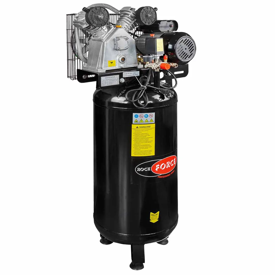 Компрессор 2-х поршневой с ременным приводом вертикальный (2.2кВт, ресивер 100л, 250л/м, 220В)