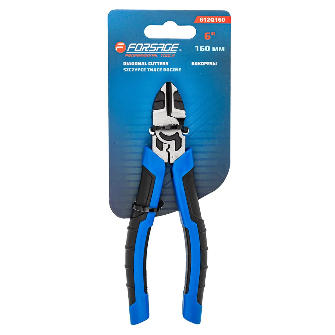 Бокорезы с эргономическими рукоятками+обжимка 160мм, на блистере