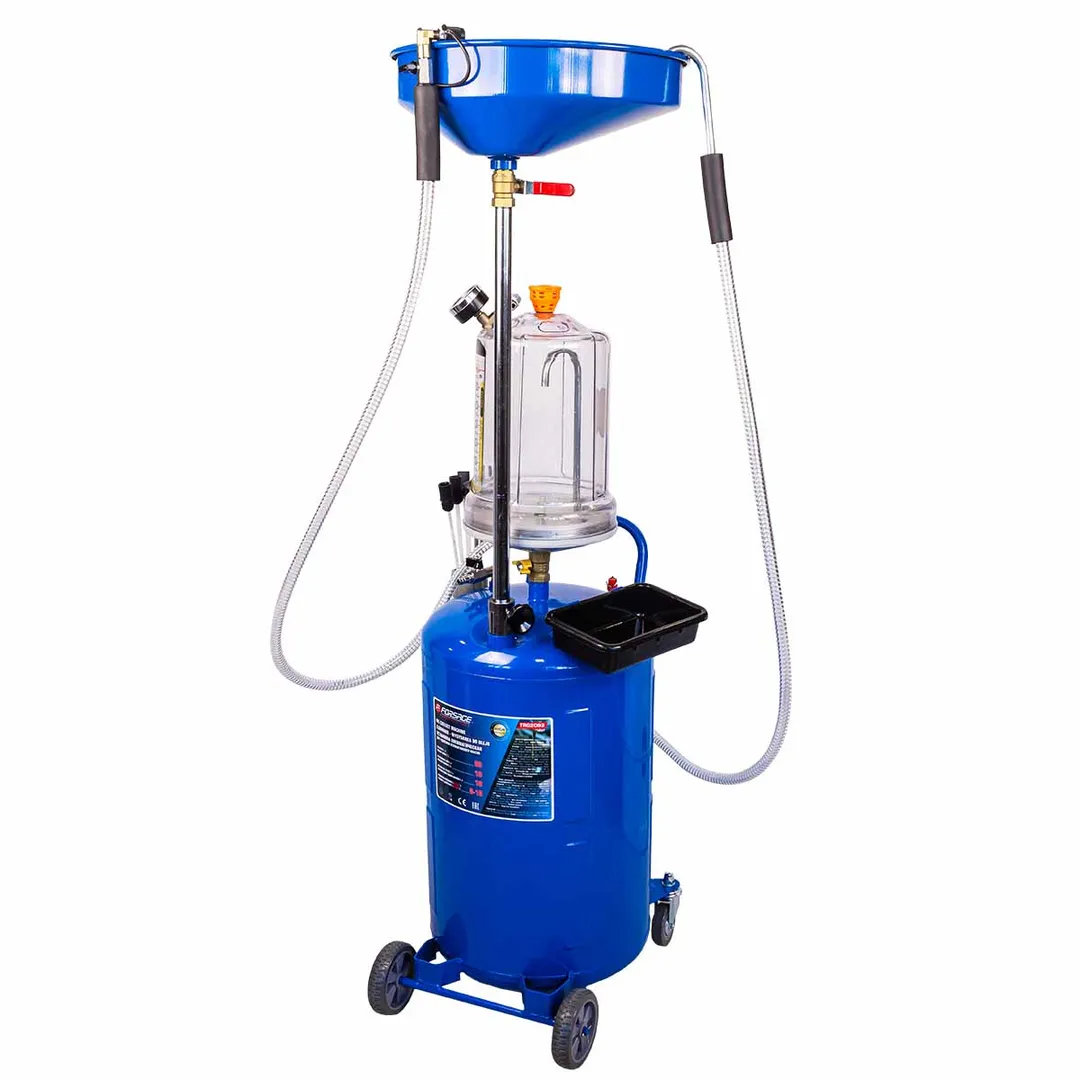 Установка пневматическая для удаления отработанного масла перекатная с индикатором заполнения (бак-80л,предкамера-10л,воронка-10л,5 щупов,8-10бар)