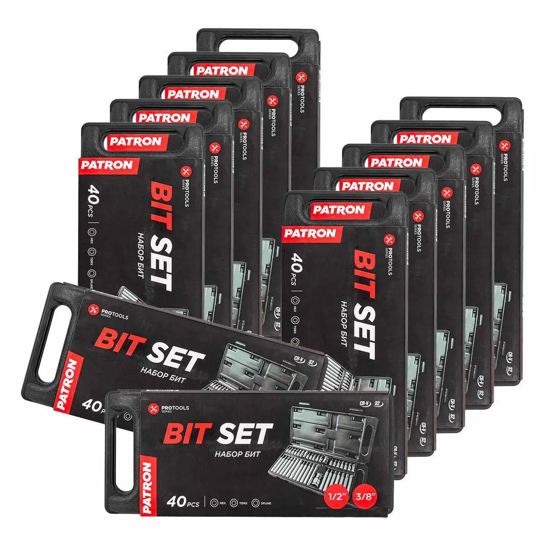 ( 12 K-T ) Набор бит с битодержателями 40пр. (10мм)(75/30мм:T20-T55,H4-H12,M5-M12), в пластиковом кейсе