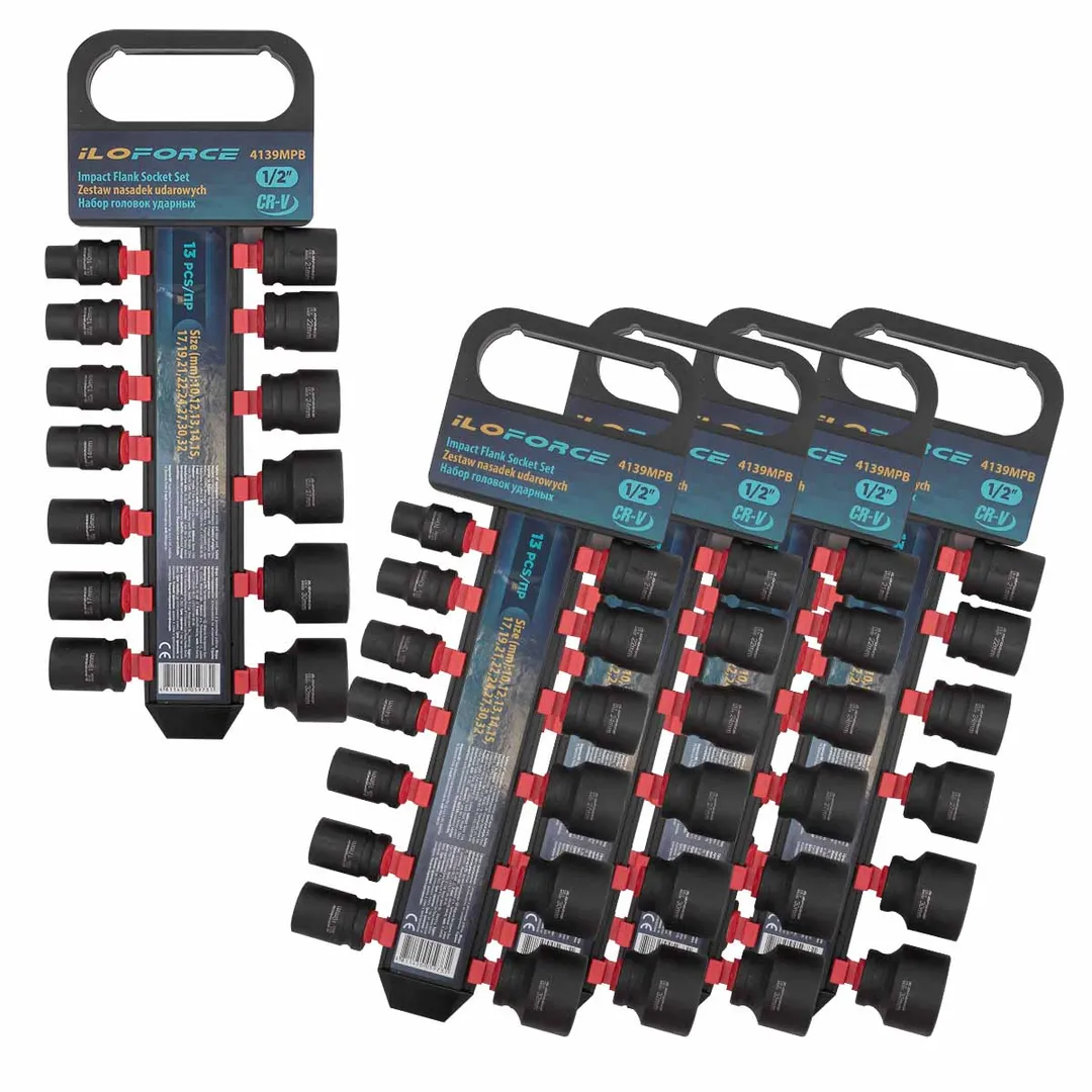 ( 5 K-T ) Набор головок ударных 13пр.,1/2»(10, 12-15, 17, 19, 21, 22, 24, 27, 30, 32мм), на пластиковом держателе