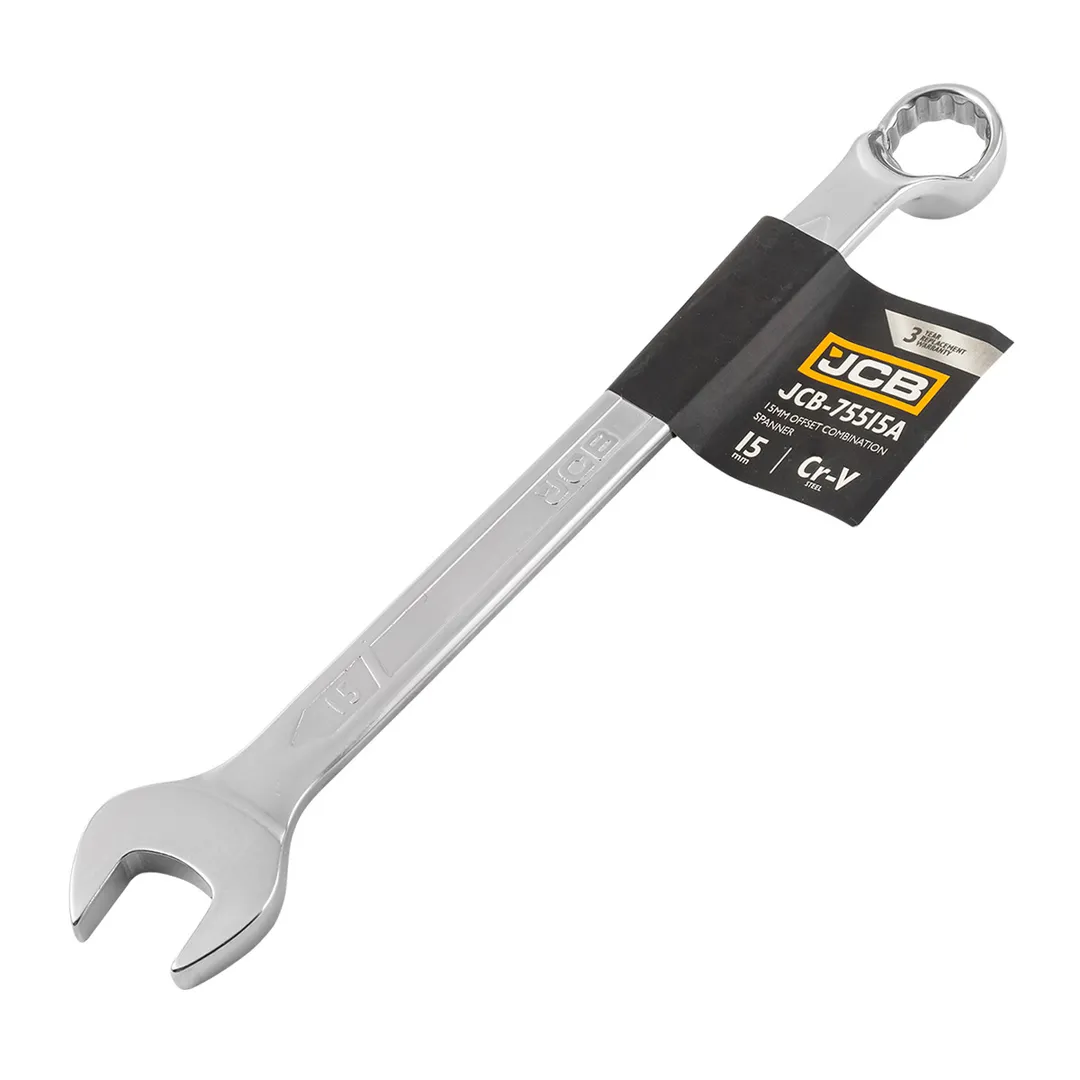 Ключ комбинированный, отогнутый на 75грд. 15мм