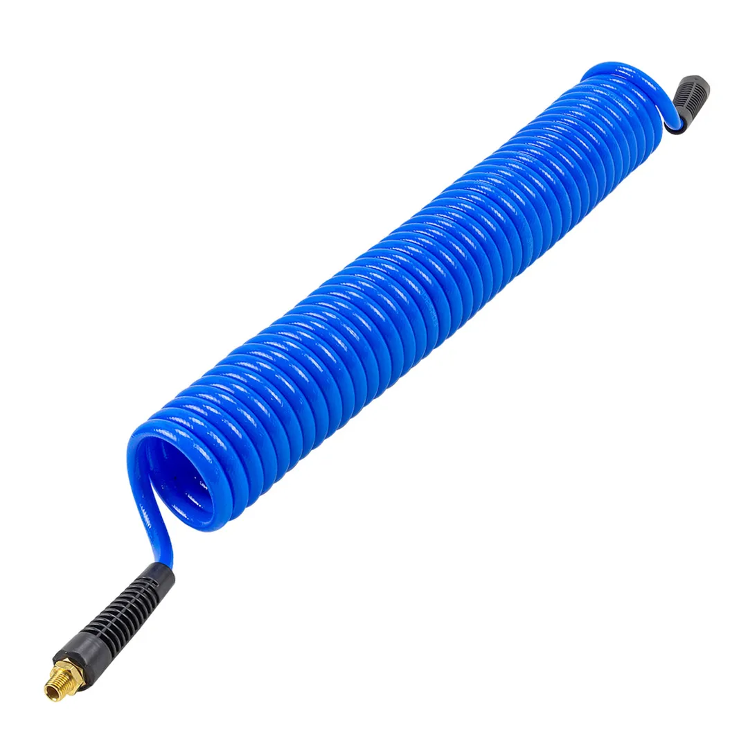 Шланг витой полиуретановый 8мм х 12мм х 10м с резьбовыми наконечниками 1/4»(max давление 15бар, раб. t от -20 до +60°С)