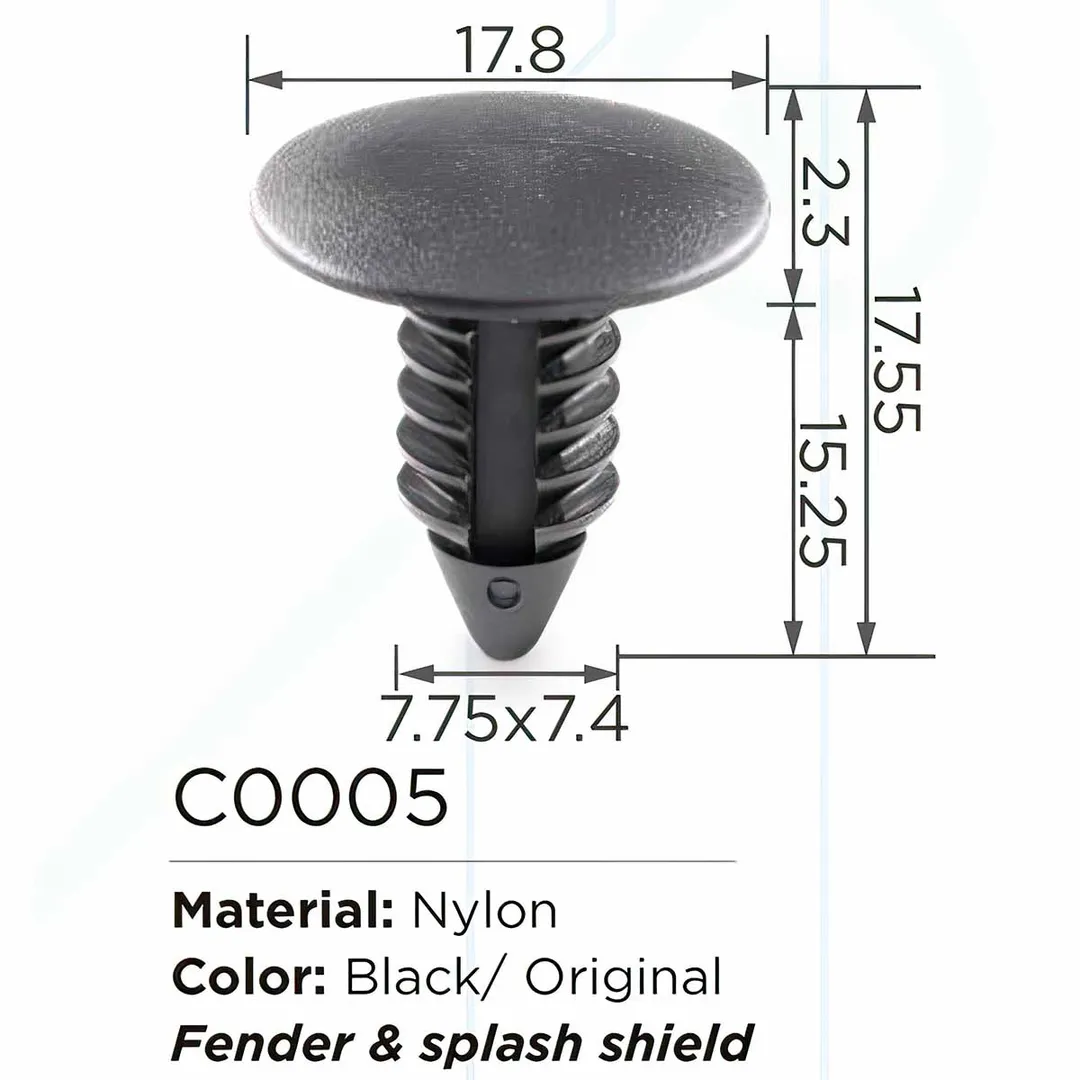 Клипса для крепления внутренней обшивки а/м GM пластиковая (100шт/уп.)