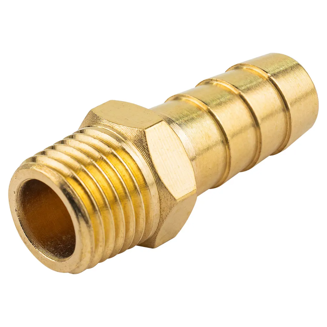 Штуцер пневматический наруж. резьба 1/4»- »елочка»10мм