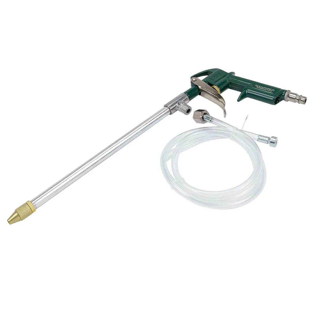 Пистолет пневматический для мойки деталей (насадка 230мм, раб.давл. 5 бар, расход воздуха 130л/мин, шланг для моющего средства 1м)