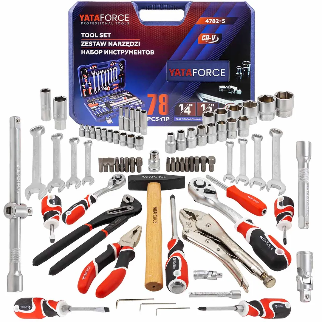 Набор инструментов 78пр. 1/4», 1/2»(6гр.)